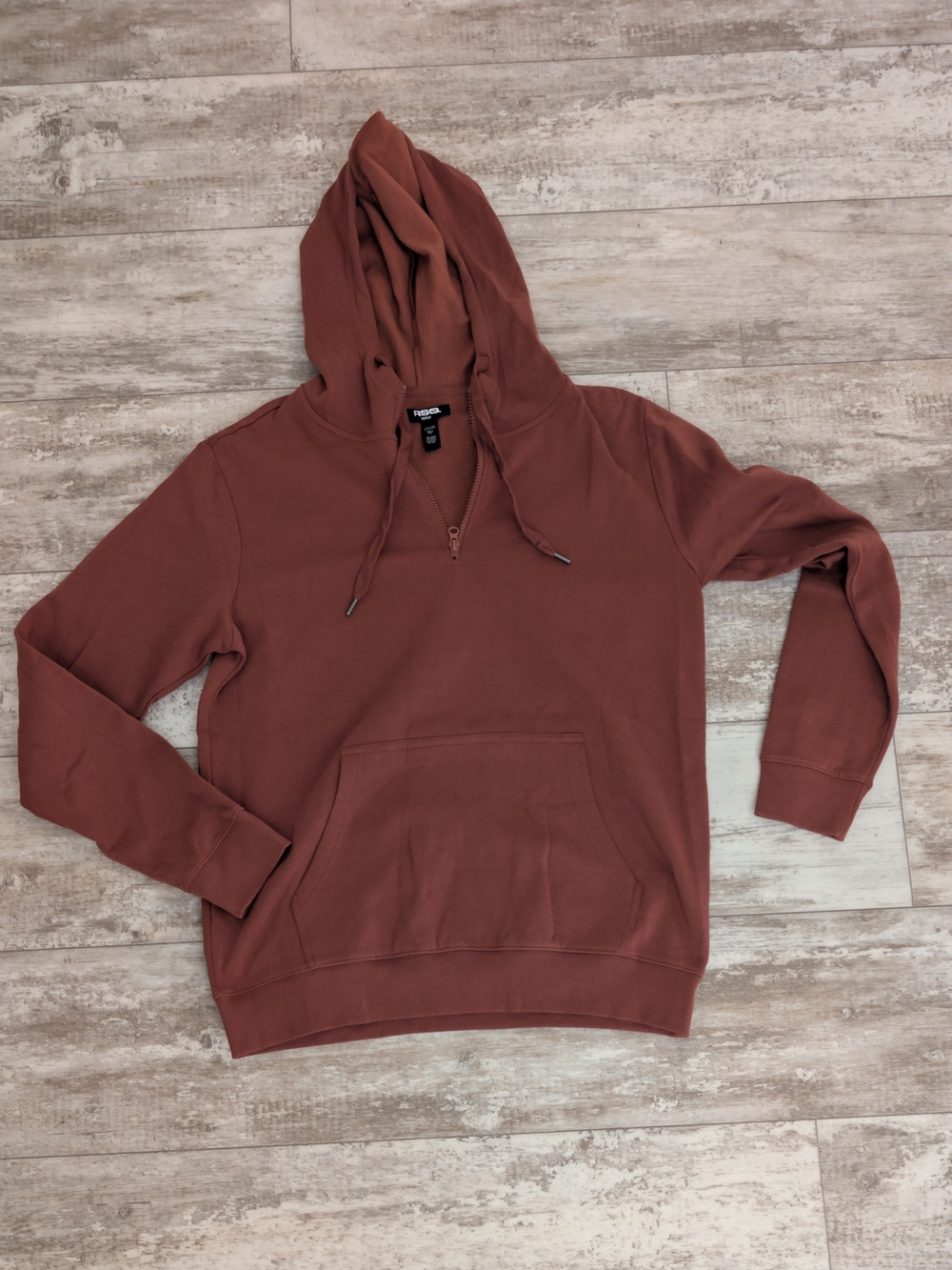 RSQ Men's Hooded Pullover Sweatshirt - Rust Brown NWOT
